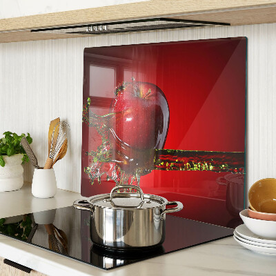 Tagliere in vetro Mela rossa con acqua