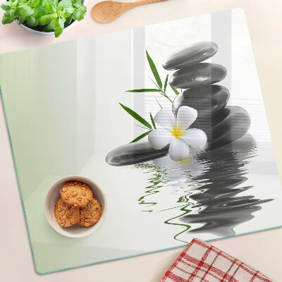 Tagliere in vetro Fiori e pietre sull'acqua