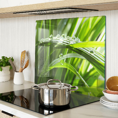 Tagliere in vetro temperato Gocce d'acqua sull'erba