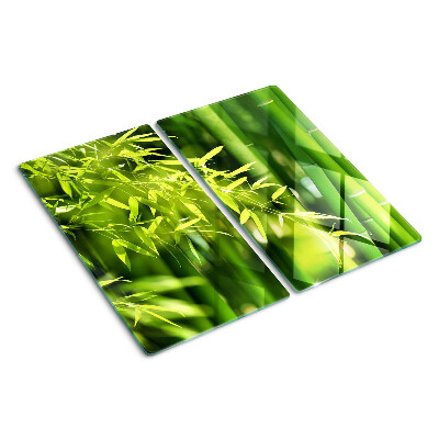Tagliere in vetro Foglie di bambù e fogliame verde