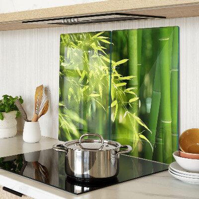 Tagliere in vetro Foglie di bambù e fogliame verde