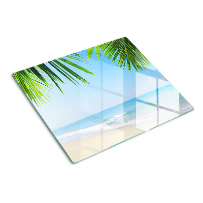 Tagliere in vetro Spiaggia tropicale con palme