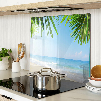Tagliere in vetro Spiaggia tropicale con palme