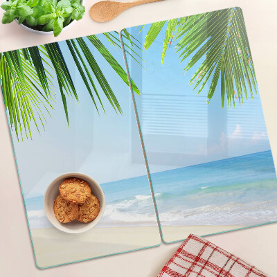 Tagliere in vetro Spiaggia tropicale con palme