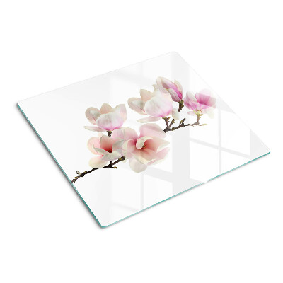 Tagliere in vetro Fiori di magnolia su un ramo