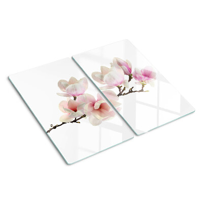 Tagliere in vetro Fiori di magnolia su un ramo