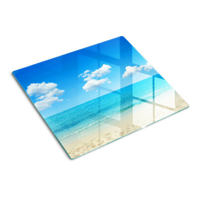Tagliere in vetro temperato Spiaggia con cielo azzurro