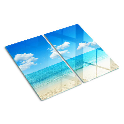 Tagliere in vetro temperato Spiaggia con cielo azzurro