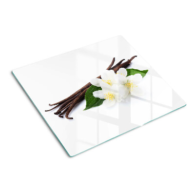 Tagliere in vetro Fiori e baccelli di vaniglia