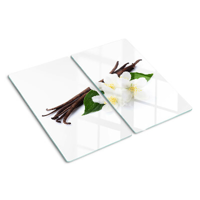 Tagliere in vetro Fiori e baccelli di vaniglia