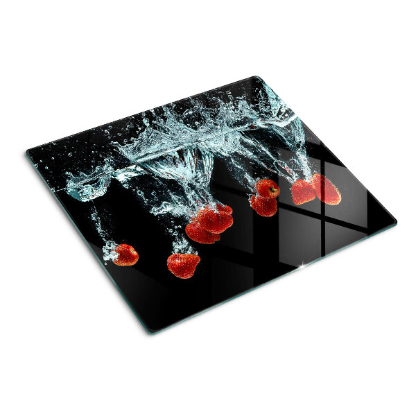 Tagliere in vetro Fragole in acqua