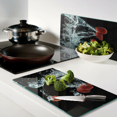 Tagliere in vetro Fragole in acqua