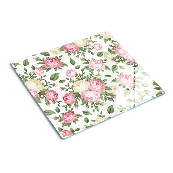 Tagliere in vetro Motivo floreale di rose