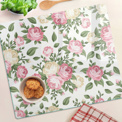 Tagliere in vetro Motivo floreale di rose