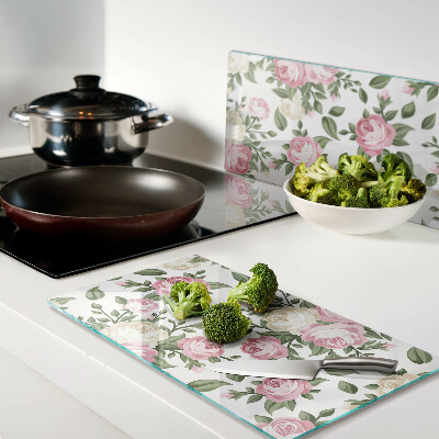 Tagliere in vetro Motivo floreale di rose