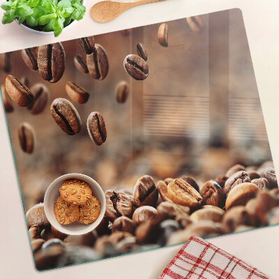 Tagliere in vetro temperato Chicchi di caffè in movimento