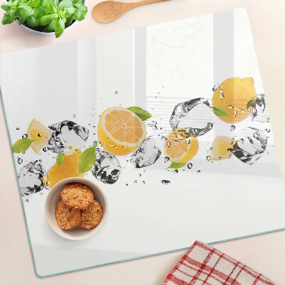 Tagliere in vetro Limoni con ghiaccio