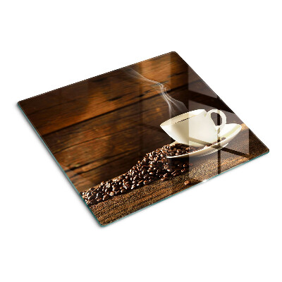 Tagliere in vetro Caffè e una tazza