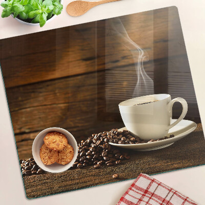 Tagliere in vetro Caffè e una tazza