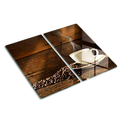 Tagliere in vetro Caffè e una tazza