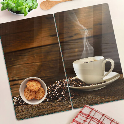 Tagliere in vetro Caffè e una tazza