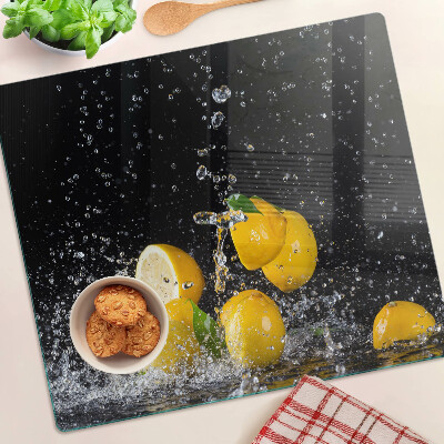 Tagliere in vetro temperato Limoni in acqua
