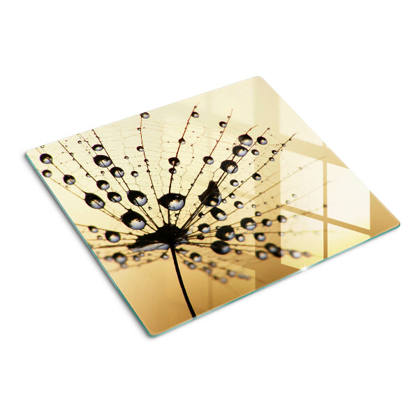 Tagliere in vetro temperato Gocce d'acqua sulla ragnatela di un ragno