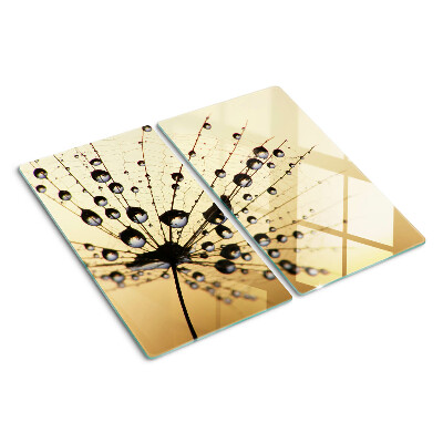 Tagliere in vetro temperato Gocce d'acqua sulla ragnatela di un ragno