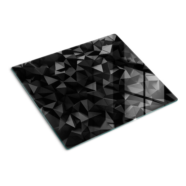 Tagliere in vetro temperato Geometria poligonale in tonalità di nero