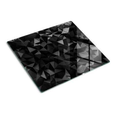 Tagliere in vetro temperato Geometria poligonale in tonalità di nero