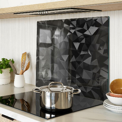 Tagliere in vetro temperato Geometria poligonale in tonalità di nero