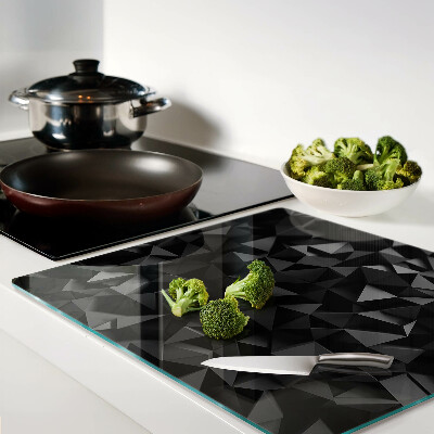 Tagliere in vetro temperato Geometria poligonale in tonalità di nero