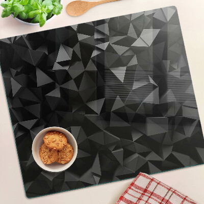 Tagliere in vetro temperato Geometria poligonale in tonalità di nero