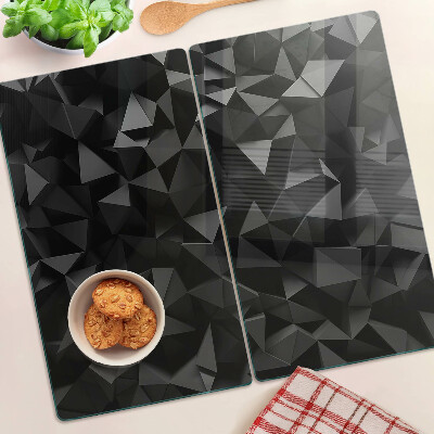 Tagliere in vetro temperato Geometria poligonale in tonalità di nero