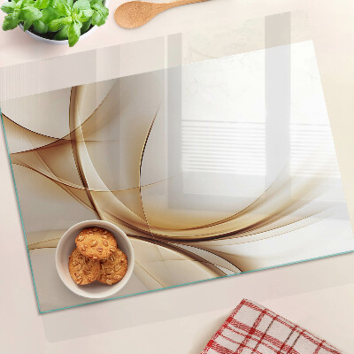 Tagliere in vetro temperato Onde astratte nei toni del beige