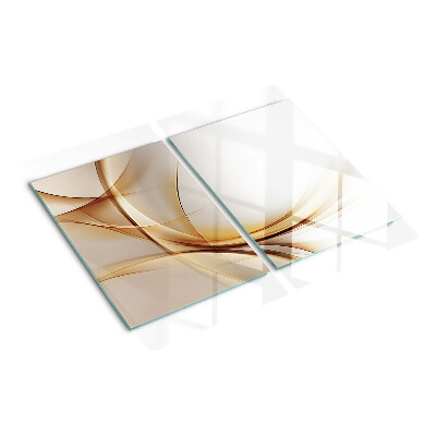 Tagliere in vetro temperato Onde astratte nei toni del beige
