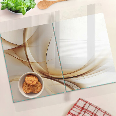 Tagliere in vetro temperato Onde astratte nei toni del beige