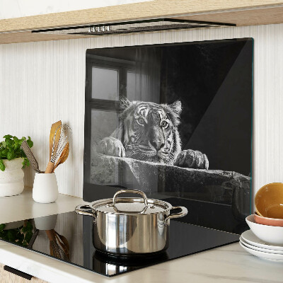 Tagliere in vetro Tigre in stile bianco e nero