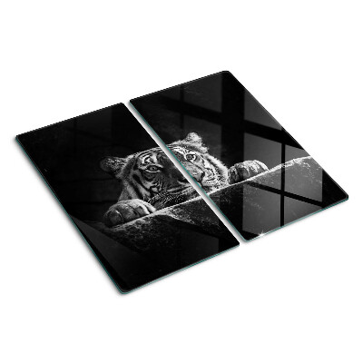 Tagliere in vetro Tigre in stile bianco e nero