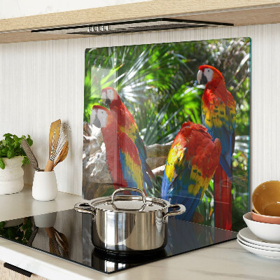 Tagliere in vetro temperato Pappagalli in un ambiente tropicale