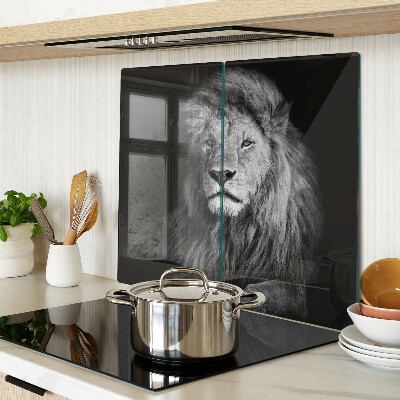 Tagliere in vetro temperato Leone in bianco e nero