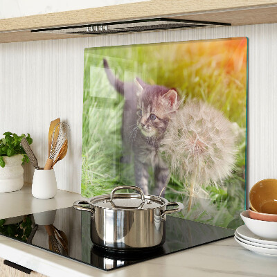 Tagliere in vetro Gatto sull'erba