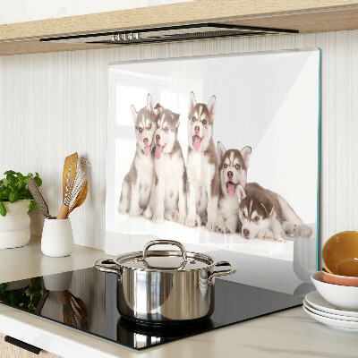 Tagliere in vetro temperato Cuccioli di husky