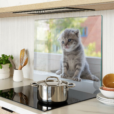 Tagliere in vetro temperato Gattino sul davanzale della finestra