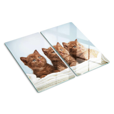 Tagliere in vetro temperato Tre gatti marroni