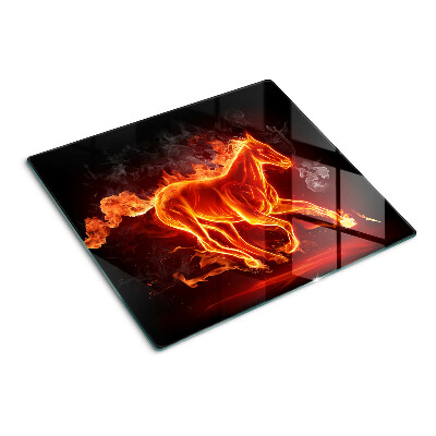 Tagliere in vetro temperato Cavallo in fiamme