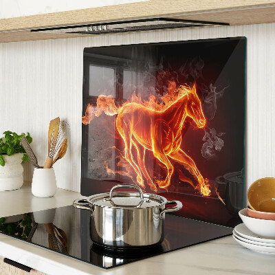 Tagliere in vetro temperato Cavallo in fiamme