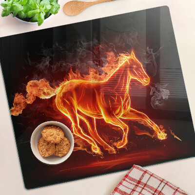Tagliere in vetro temperato Cavallo in fiamme