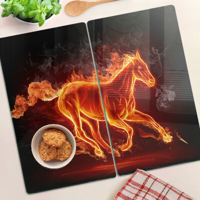 Tagliere in vetro temperato Cavallo in fiamme