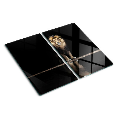 Tagliere in vetro temperato Leone su sfondo scuro